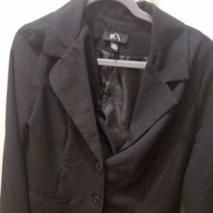 Women's BCX Brand Solid Black Button Down Blazer